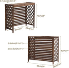 GENERIC Housse De Climatiseur En Bois étanche Pour Unité De Climatisation Extérieure Avec Volets Cachés, Coque De Poubelle Cachée, Installation Facile, Parfaite Pour La Décoration Extérieure Et La Protection