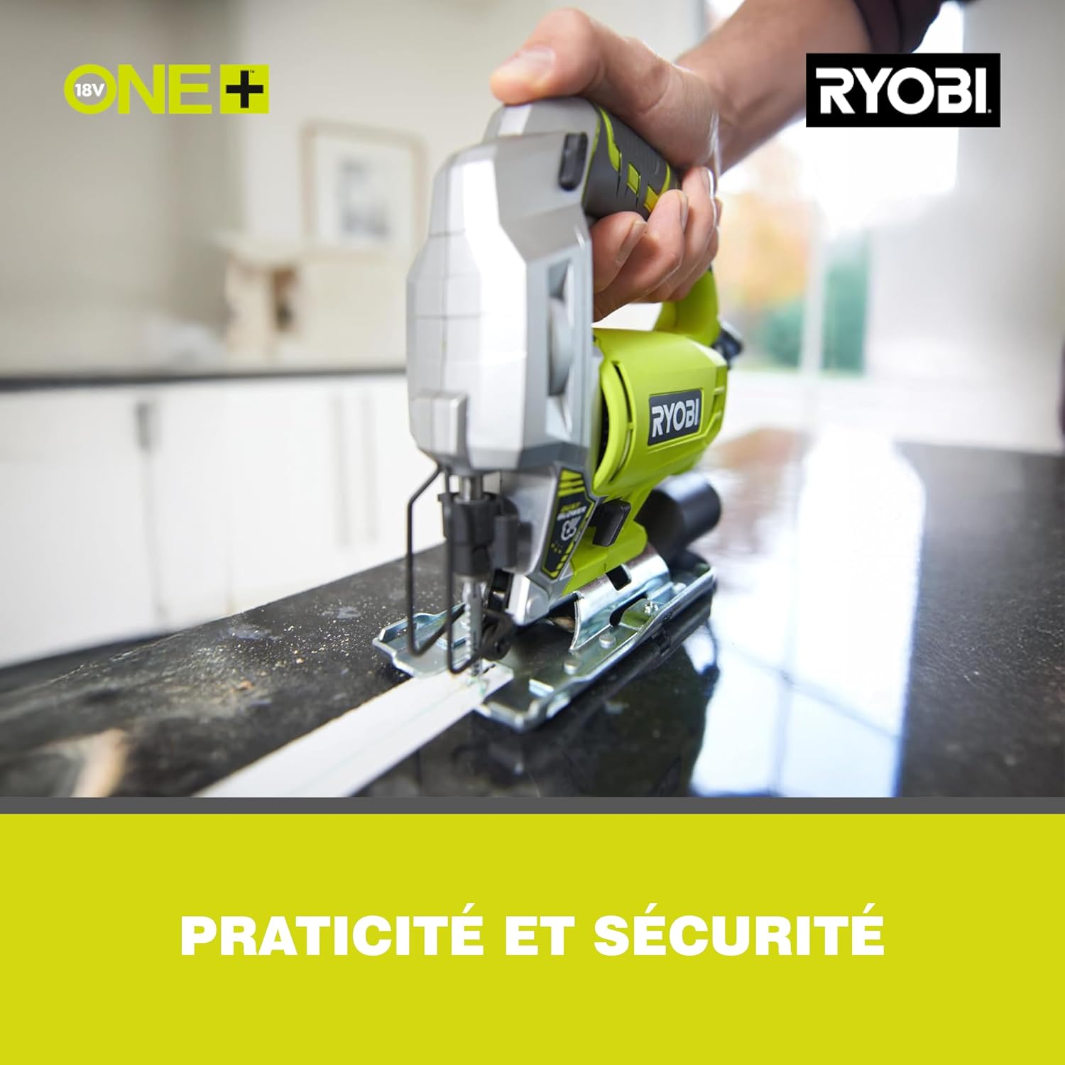  RYOBI - Scie Sauteuse 500W RJS750-G – Mouvement Pendulaire, Soufflerie Active, Changement Lame Sans Outil – Découpe Bois Et Métaux