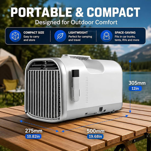  Climatiseur Mobile 5100 BTU 4-en-1 T1pro | Modes Froid, Sommeil, Déshumidification Et Ventilation, 3 Vitesses, Compresseur DC, 400W, Couvre 15㎡, Minuterie 12H, Tente