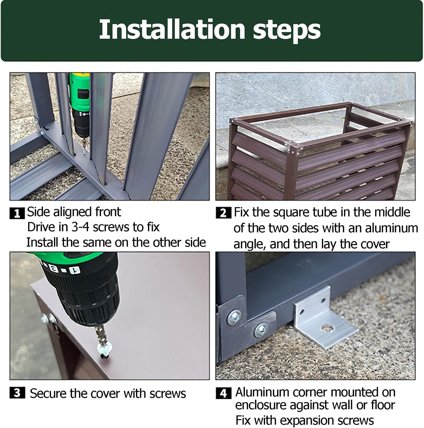 GENERIC Housse De Climatiseur D'extérieur En Aluminium Résistant Aux Intempéries Avec Persiennes Pour Unités Centrales De Climatisation, Protection Contre Les Déchets Et Bouclier Extérieur élégant