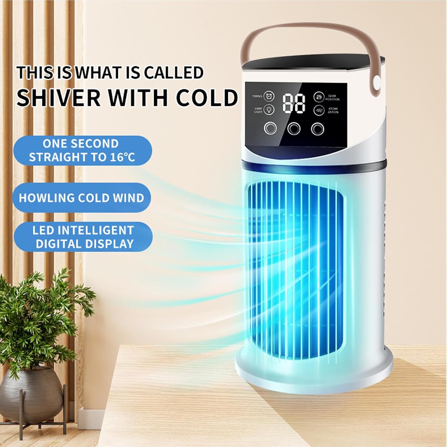  Climatiseur Mobile 9000 BTU Climatiseur Portable, USB 4 En 1 Climatiseur Mobile Avec Déshumidificateur,Rafraîchisseur D'Air Ventilateur Et Mode Nuit - Silencieux Pour Maison/Bureau