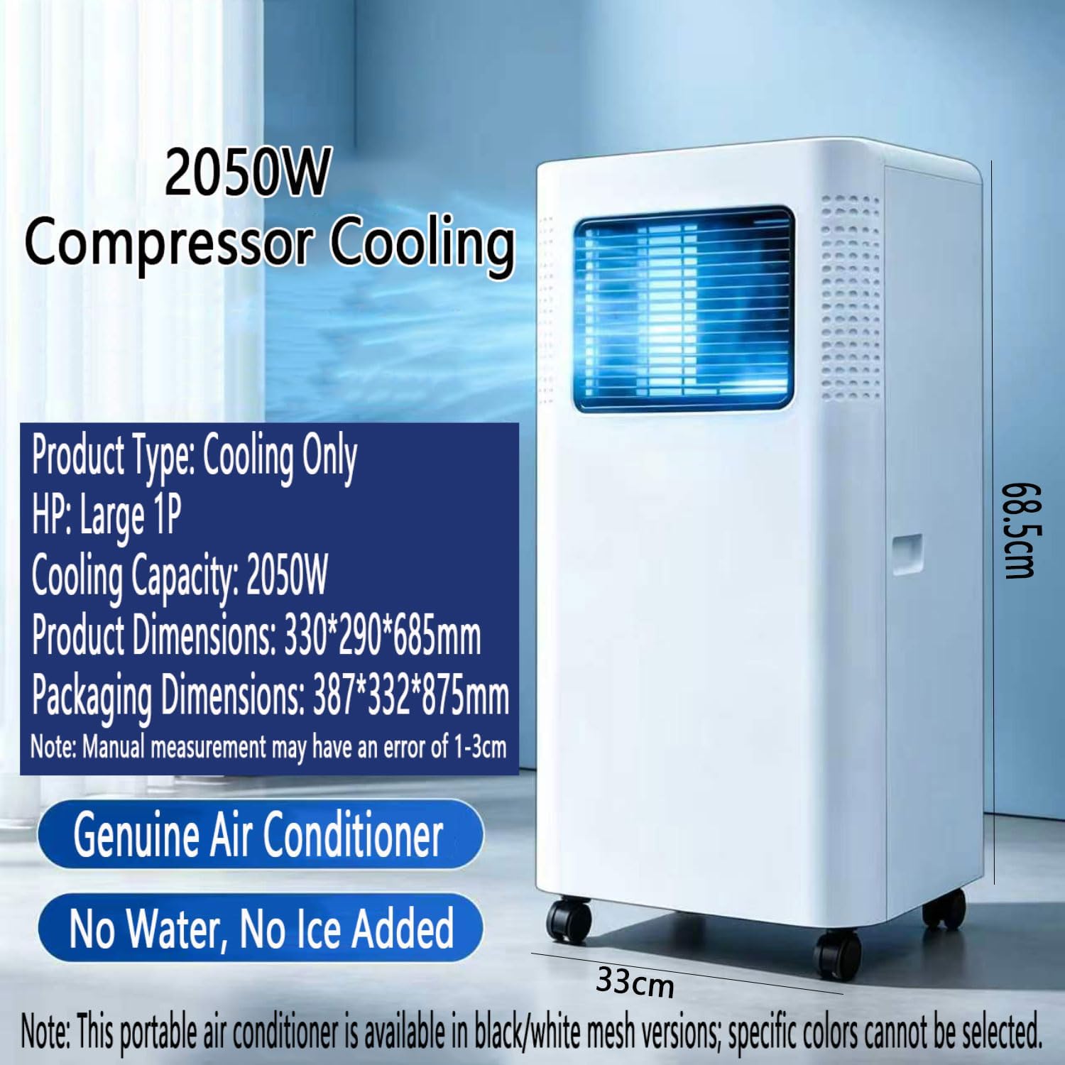  8,000 BTU Portable Climatiseur Silencieux Smart AC Unité Avec Déshumidificateur De Refroidissement Et Ventilateur Pour Les Chambres Jusqu'à 300.ft Unité De Refroidissement Portable AC Avec Télécommand