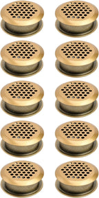  Lot De 2 Cache-grilles D'aération Pour Meubles, Grille D'aération En Acier Inoxydable, Design Double Face, Prévention De L'humidité, Maille Persienne De 35 Mm, Doré, Pour Armoire à
