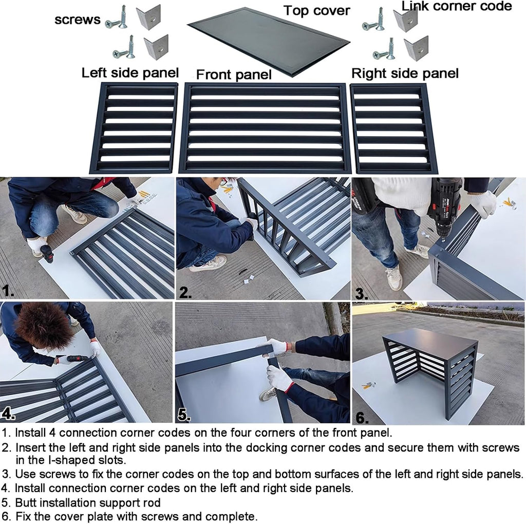  Housse De Protection Pour Climatiseur Extérieur, Protection De Pompe à Chaleur En Aluminium, Housse Résistante Aux Intempéries, Gris Et Blanc, Taille : 110X, Parfaite Pour Une Utilisation Toute