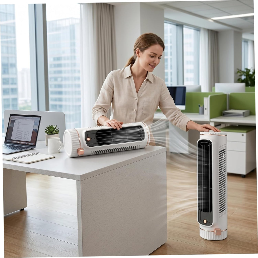  Climatiseur Tour, Mini Ventilateur Tour Portable Sans Pales, Circulation D'air 3D, Fonctionnement Silencieux, Mini Unité De Climatisation Pour Chambre à Coucher, Climatiseur Blanc