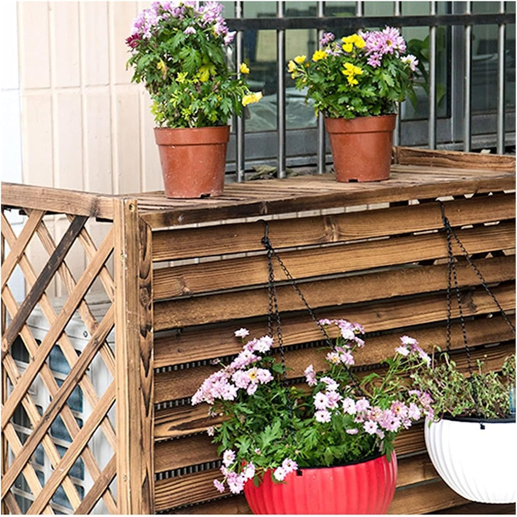 GENERIC Housse De Climatiseur En Bois étanche Pour Unité De Climatisation Extérieure Avec Volets Cachés, Coque De Poubelle Cachée, Installation Facile, Parfaite Pour La Décoration Extérieure Et La Protection