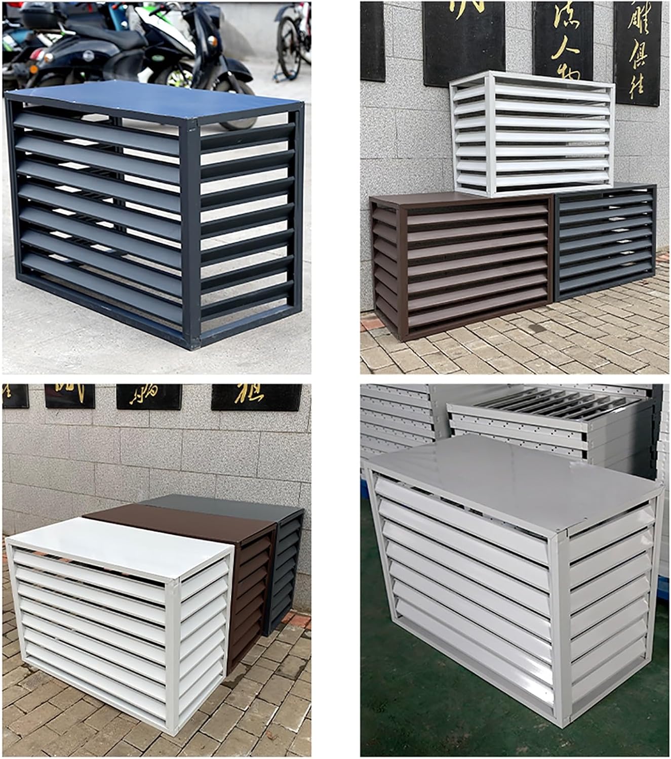GENERIC Housse De Protection En Aluminium Pour Climatiseur Extérieur 1,5P-5P Et Unités CA - Résistante Aux Intempéries - Protection Contre Les Feuilles Tombées - Gris - 100 X 50 X 70 Cm
