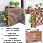 GENERIC Housse De Climatiseur En Bois étanche Pour Unité De Climatisation Extérieure Avec Volets Cachés, Coque De Poubelle Cachée, Installation Facile, Parfaite Pour La Décoration Extérieure Et La Protection