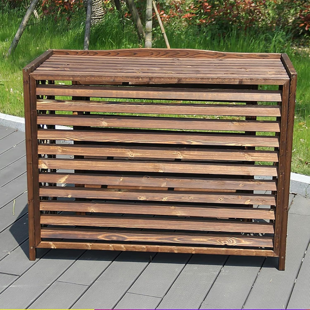 GENERIC Housse En Bois Pour Climatiseur Extérieur Et Support De Fleurs En Bois Massif Pour Unités De Climatisation, écran De Climatisation élégant Et Bouclier De Radiateur Solution De Décoration Et De