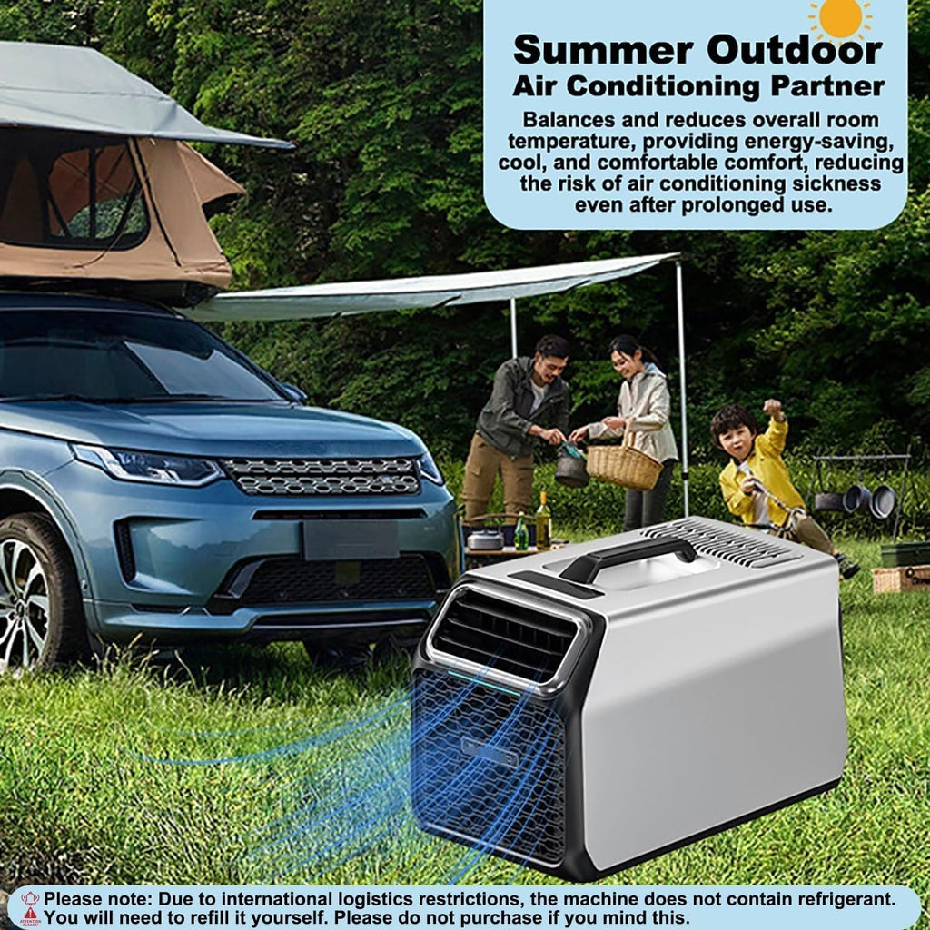 Climatisation à Courant Continu Portable 5000 BTU Avec Compresseur Pour Tente Camion De Camping-car, Auto-évaporation Au Calme Fonctionnement Timer Sleep Mode Dispositif De Refroidissement Pour Petits