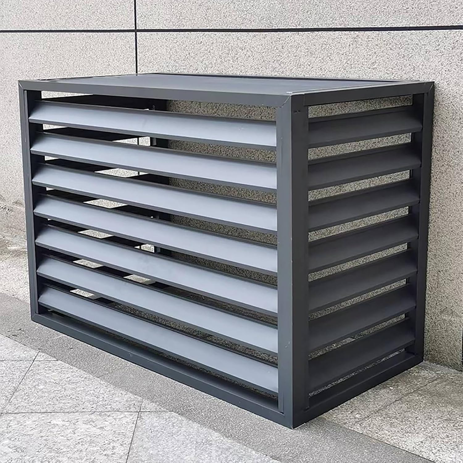  Housse De Protection Pour Climatiseur Extérieur, Protection De Pompe à Chaleur En Aluminium, Housse Résistante Aux Intempéries, Gris Et Blanc, Taille : 110X, Parfaite Pour Une Utilisation Toute