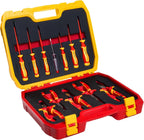  HÖGERT TECHNIK Lot De 12 Outils électriciens Isolés 1000 V Tournevis Manuel, Tournevis Plat Et Cruciforme, Pinces, Test De Tension, Coffret En Plastique