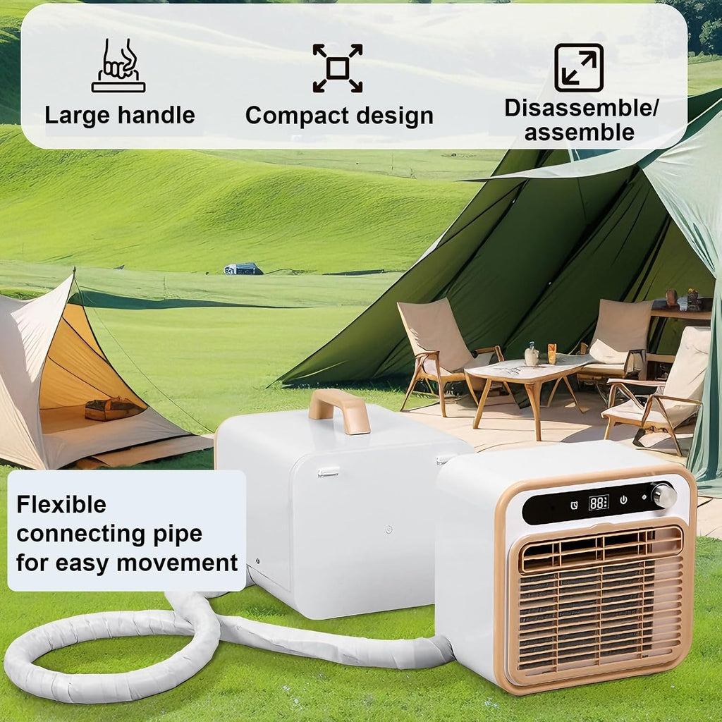  Climatiseur Portable Split Silencieux, Avec Commandes Tactiles, Minuterie 12 H, Pour Chambre, Bureau, Camping-Car(Size:with 2-meter Connecting Pipe)