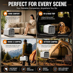  Climatiseur Mobile 5100 BTU 4-en-1 T1pro | Modes Froid, Sommeil, Déshumidification Et Ventilation, 3 Vitesses, Compresseur DC, 400W, Couvre 15㎡, Minuterie 12H, Tente