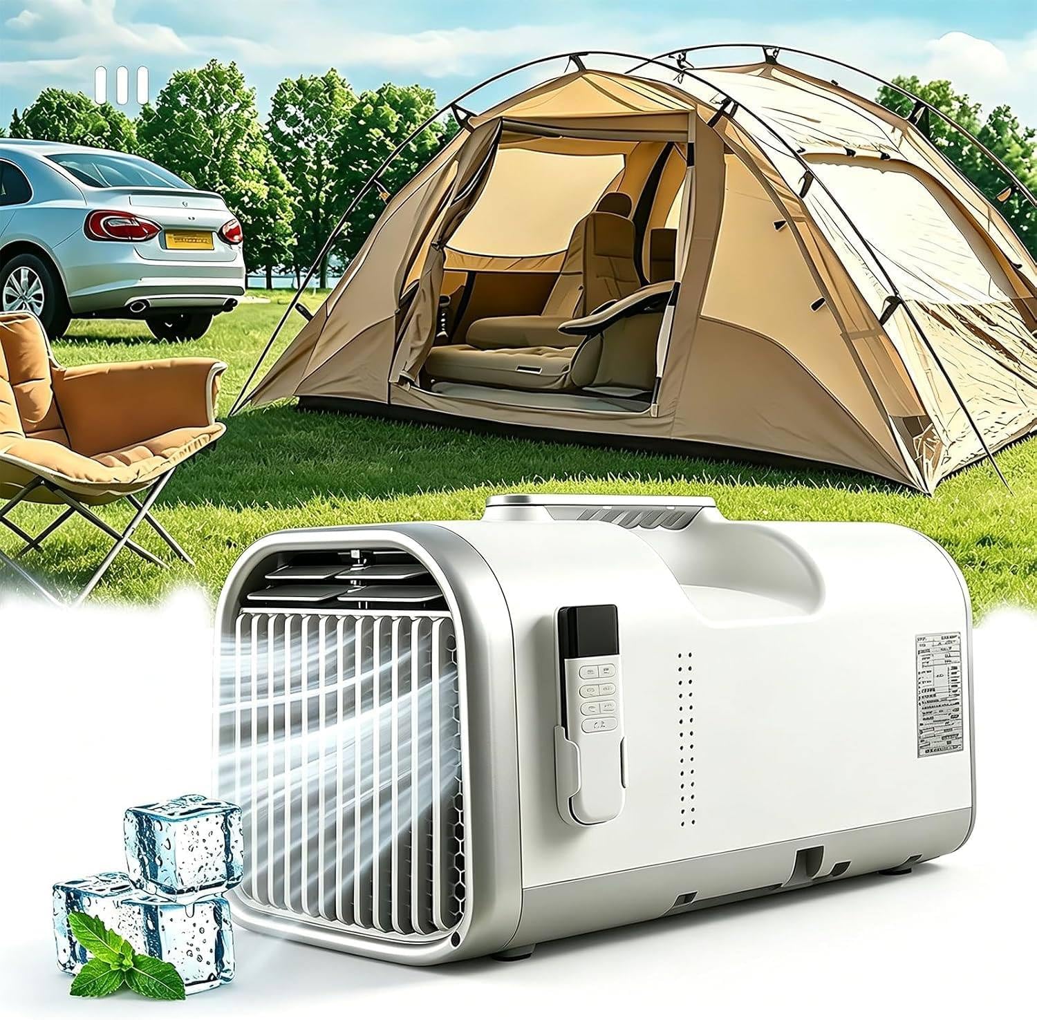  Climatiseur Mobile 5100 BTU 4-en-1 T1pro | Modes Froid, Sommeil, Déshumidification Et Ventilation, 3 Vitesses, Compresseur DC, 400W, Couvre 15㎡, Minuterie 12H, Tente