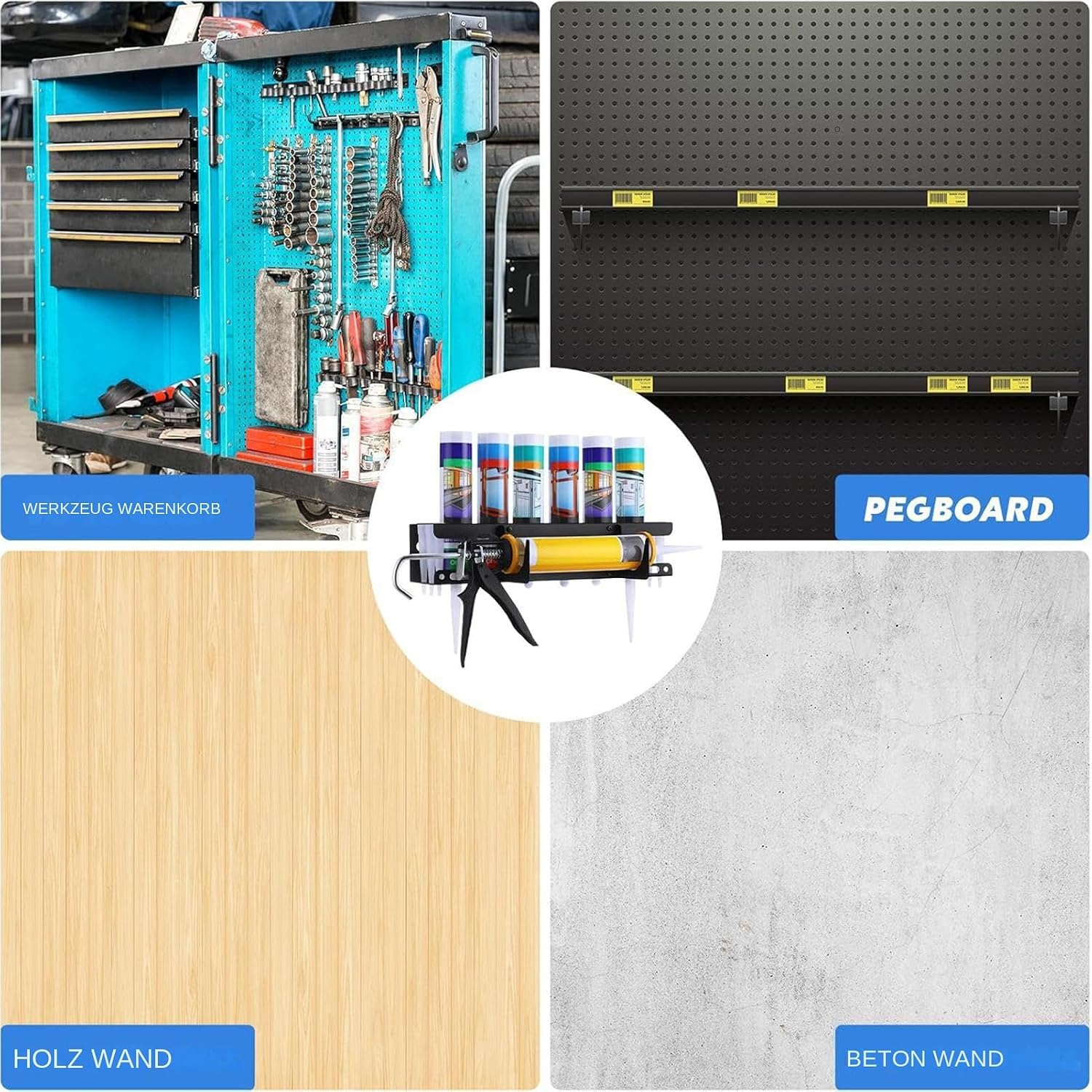  Support De Tube De Calfeutrage Mural Robuste, 42 Cm, Rangement De Calfeutrage Manuel Pour Ouvriers Du Bâtiment, Rénovateurs, Bricoleurs, Personnel D'entretien, Améliorateurs De La Maison