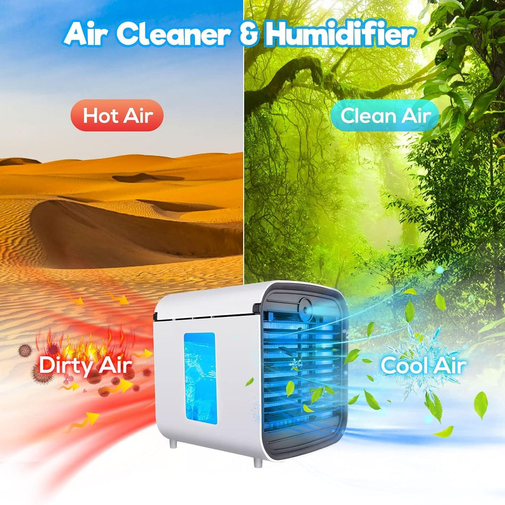  DieffematicKTY Climatiseur Mobile Portable Air Conditioning Fan Mini Electric Cooling Water Mist Humidifier Ice Fan Room Household Small Air Conditioner Air Cooler