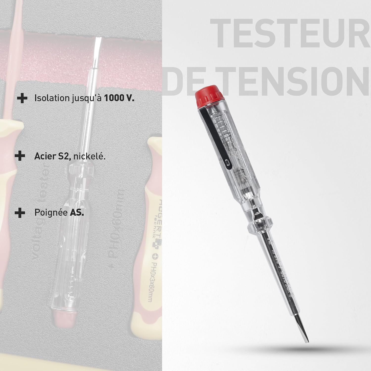  HÖGERT TECHNIK Lot De 12 Outils électriciens Isolés 1000 V Tournevis Manuel, Tournevis Plat Et Cruciforme, Pinces, Test De Tension, Coffret En Plastique