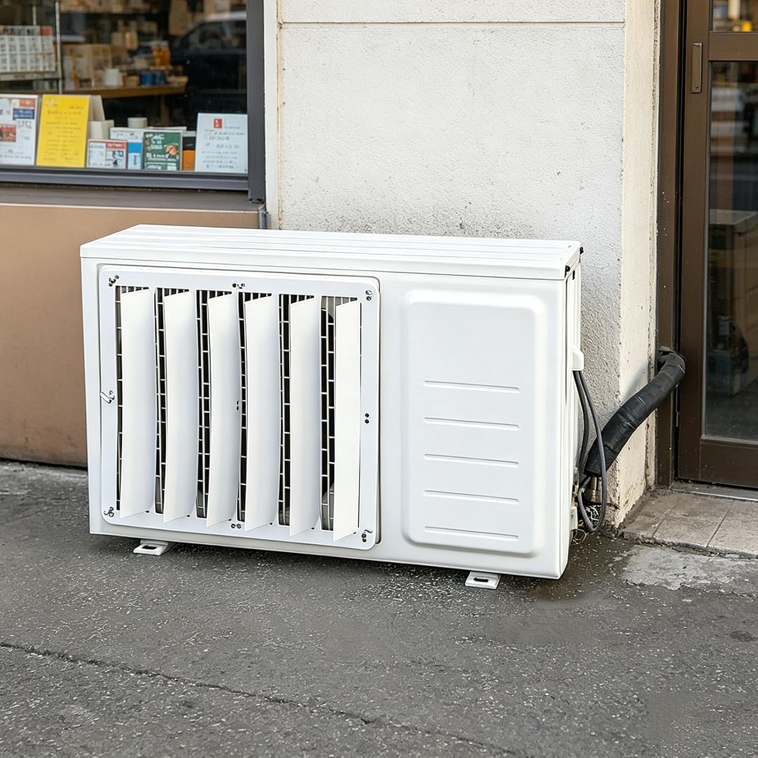  Couverture Extérieure D'Unité à C. A, Grilles De Déflecteur D'air De Couvercle De Guide De Déflecteur D'acier Inoxydable, Bouclier Anti-Soufflage Direct Vent De Persienne De Ventilation De Climatiseur