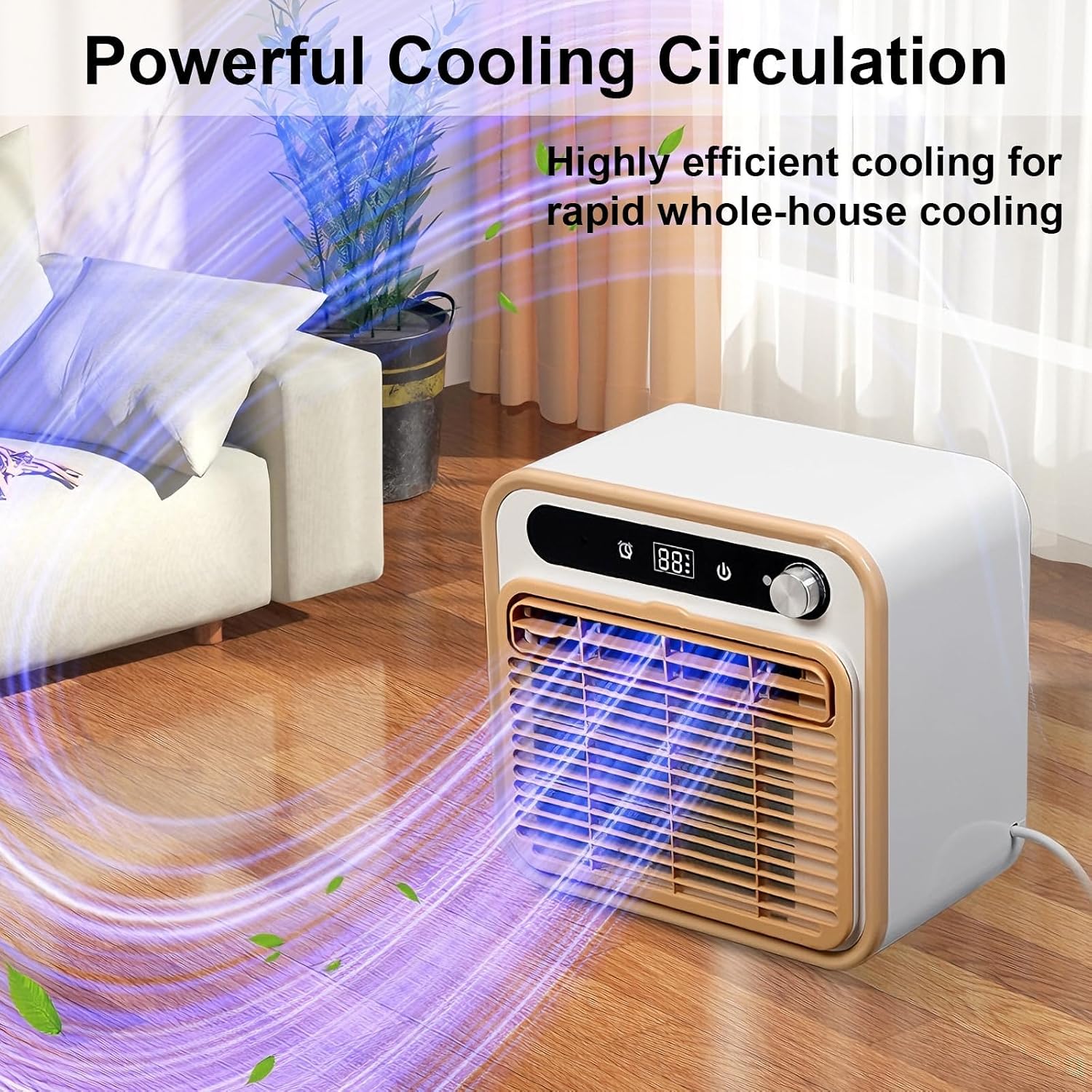  Climatiseur Portable Split, 1500W Unité Alternative Silencieuse Pour Tente RV, Télécommande WiFi, Minuterie 12H, Conception Légère Sans Tuyau, 40dB Refroidissement à Faible Bruit Avec Filtre Rafraîchi
