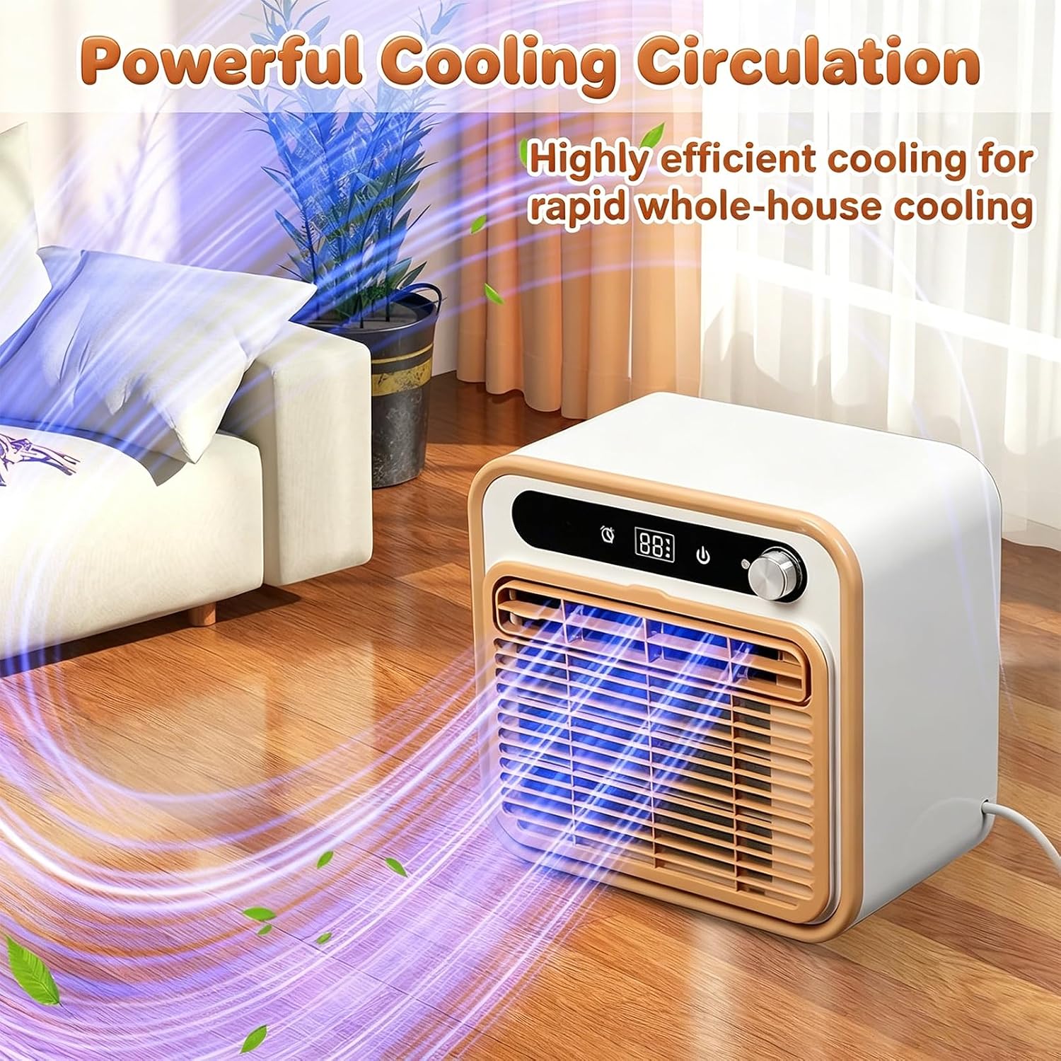 GENERIC Climatiseur Portable Split, 1500W 130m³/h Refroidissement Silencieux Avec Tuyau De Connexion De 2m – Minuterie 12h, Contrôle À Distance/Application WiFi, Léger Pour Tente De Camping, Camion, Camping