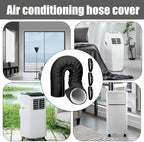  150cm Housse Portable Pour Tuyau De Climatisation Avec 3Sangles,Pour5/5.9in | Fibre De Polyester, Gris, Noir, Avec 3 Sangles à Boucle élastique, Lavable,protège Contre Les Dommages Extérieurs Para Maison