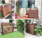 GENERIC Housse De Climatiseur En Bois Massif Avec Pot De Fleurs - Protection Anti-corrosion - Marron - Élégant Et Design