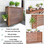 GENERIC Housse De Protection En Bois Pour Climatiseur Et Radiateur - Design élégant En Treillis - Support Pour Plantes En Bois Massif Et écran D'intimité Pour Climatiseurs Extérieurs