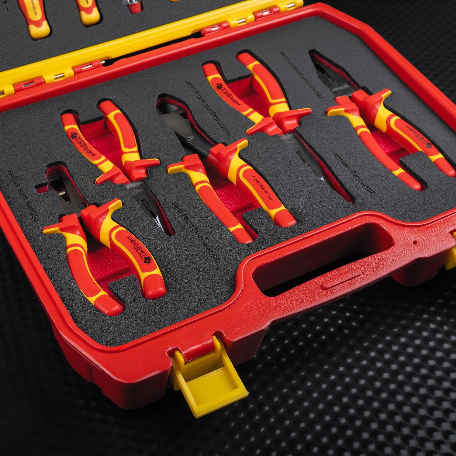  HÖGERT TECHNIK Lot De 12 Outils électriciens Isolés 1000 V Tournevis Manuel, Tournevis Plat Et Cruciforme, Pinces, Test De Tension, Coffret En Plastique