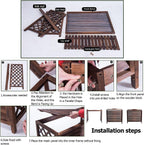 GENERIC Housse De Protection En Bois Pour Climatiseur Et Radiateur - Design élégant En Treillis - Support Pour Plantes En Bois Massif Et écran D'intimité Pour Climatiseurs Extérieurs