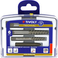  TIVOLY - Kit Extracteurs De Vis Cassée - 5 Extracteurs HCS : N1-N2-N3-N4-N5 + 1 X-Out N2 - Pour Extraction De Vis Et Goujons M4 à M18
