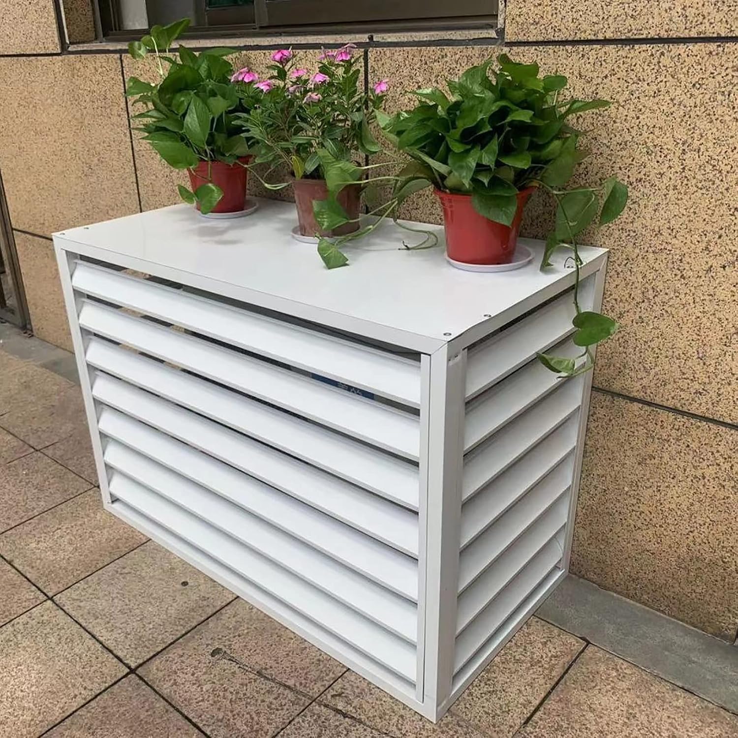 GENERIC Housse De Protection Pour Climatiseur Extérieur – Clôture D'intimité Antivol Toutes Saisons, Protection Pour Unités Divisées Pour Climatiseurs Extérieurs – Housses De Climatisation Résistantes Aux