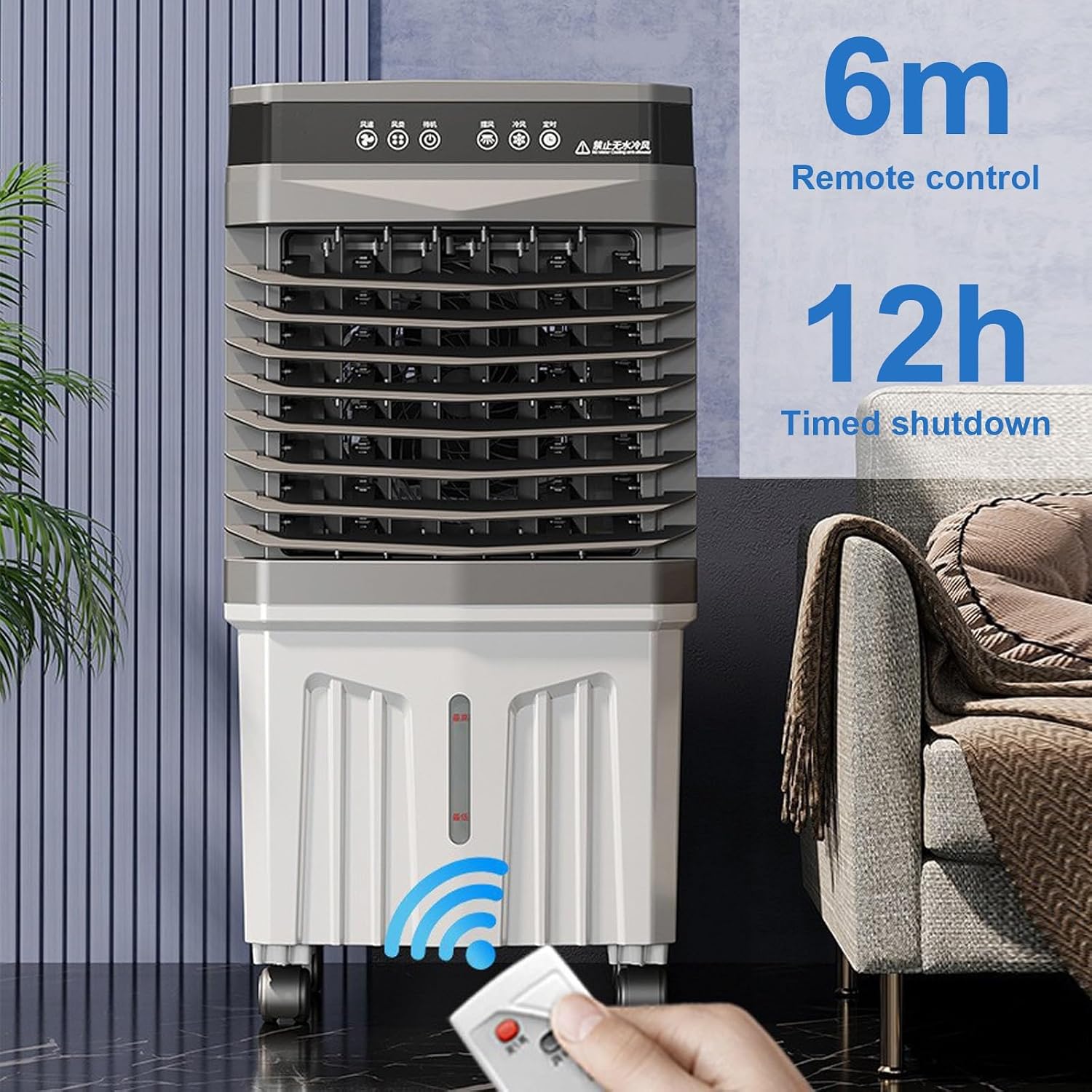  Climatiseur Mobile Silencieux 13.2L, 3 En 1 Refroidisseur D'air Portable Avec Humidificateur, Ventilateur, Sans évacuation, 3 Vitesses, 12H Minuteries, 120°Oscillation For Chambre, Cuisine