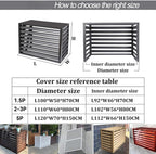  Housse D'extérieur Pour Unité De Climatisation 110 X 80 X 60 Cm - Protection Résistante Aux Intempéries - Grille Inclinée à 45° Pour Une Circulation D'air Optimale - Housses Pour Climatiseurs