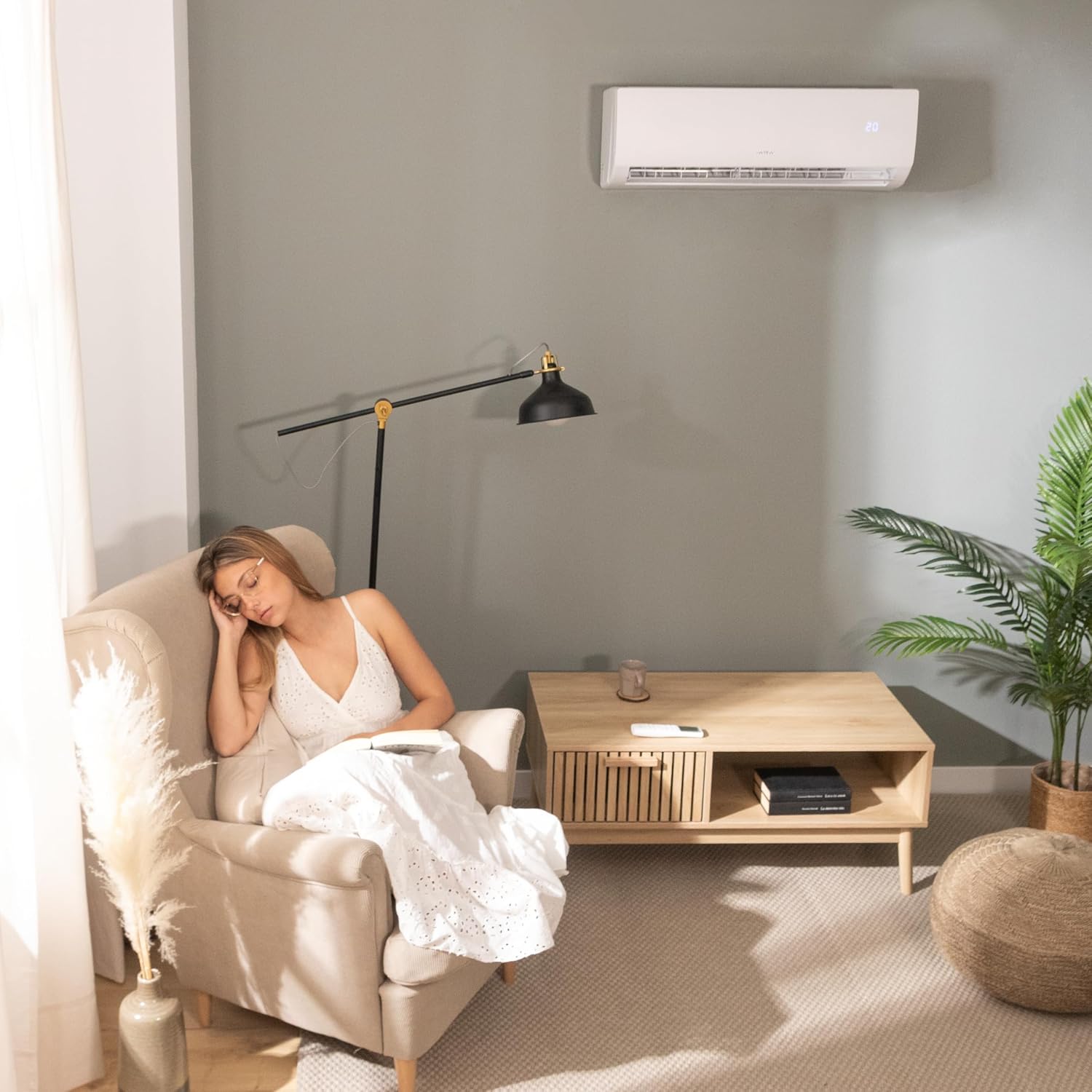  Cecotec Air Conditioning Split Airclima 9000 SmartFresh. 9000 BTU, Moteur DC, Pompe à Chaleur, Télécommande, écran LED, Système D'onduleur, 5 Modes, 8 Vitesses, Couverture De 16 M2