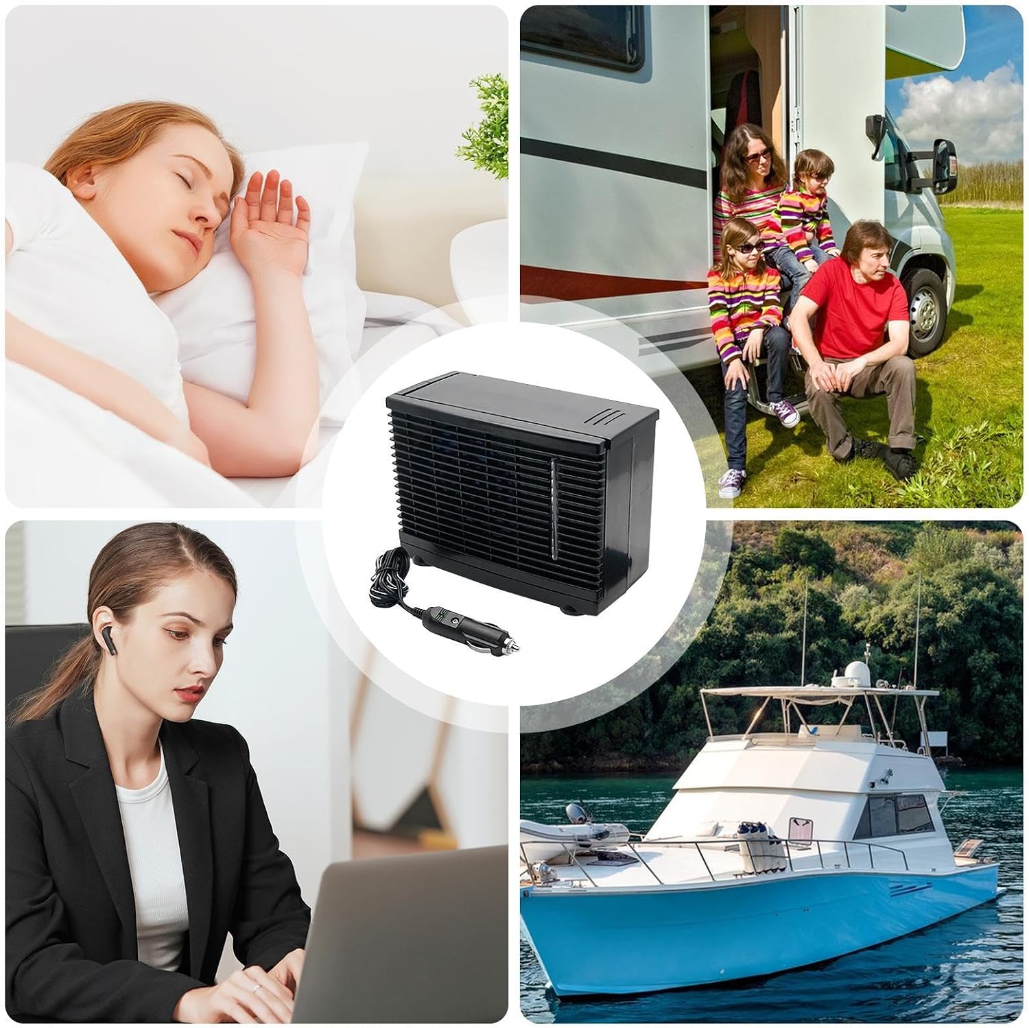  Ventilateurs D'air Portables Pour Voiture – Souffleur D'air Portable Pour Voiture | Appareil De Soufflage D'air Par évaporation D'eau 12 V Pour Camion, Camping-car, Voyage, Sous-sol, Chambre à Coucher