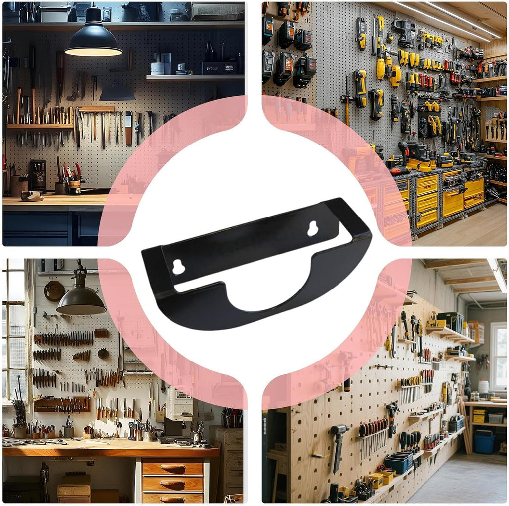  Power Tool Holder, Metal Tool Rack, Wall-Mounted Heavy Duty Design, Wear-Resistant Storage System, Garage Organizer For Angle Grinder, Polishing Machine, 6.29x1.96x1.96 Inches