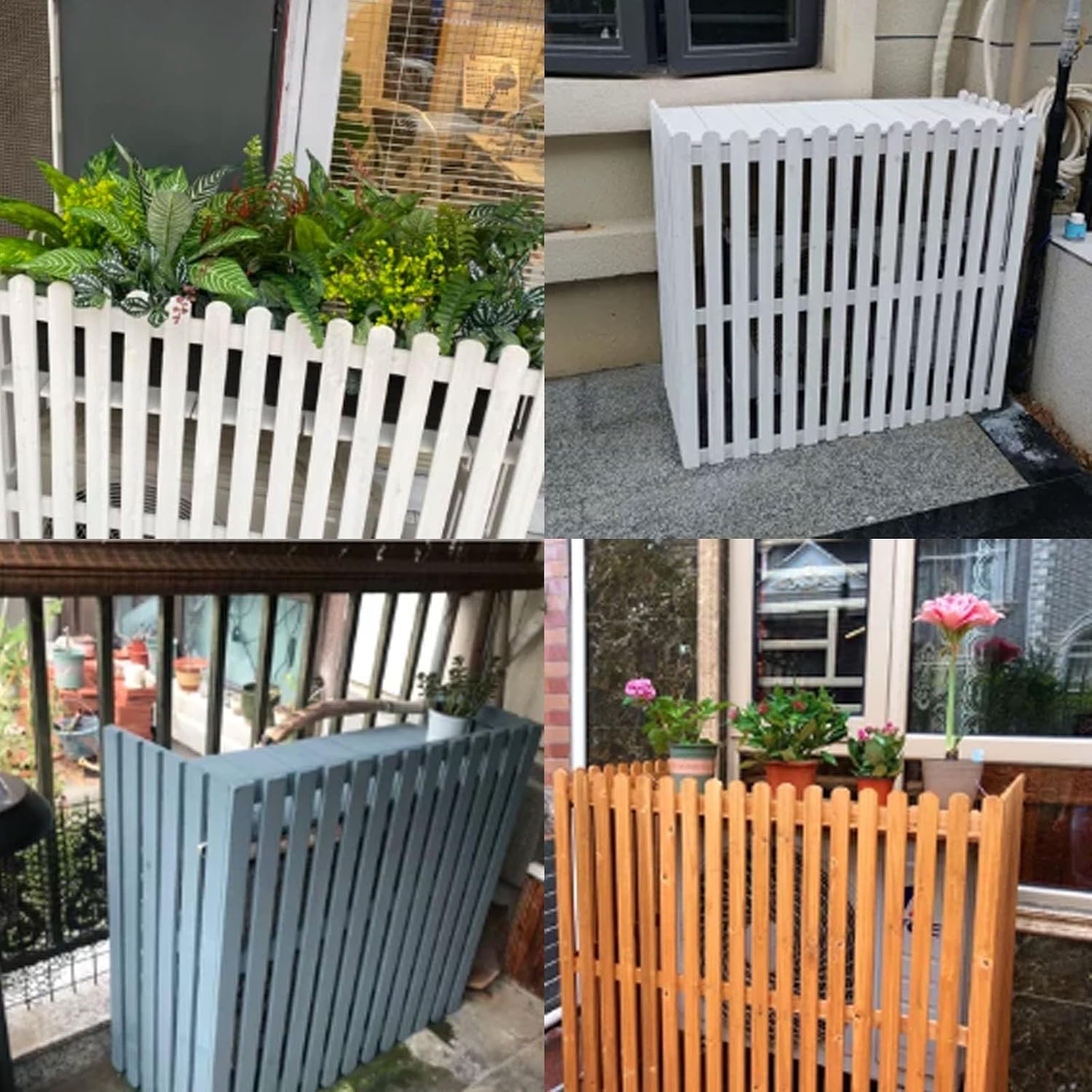  Housse De Climatiseur Et De Pompe à Chaleur En Bois, Housse De Climatiseur Décorative En Bois, Housse De Protection De Climatiseur, Réduction Du Bruit, Support De Plantes D'étagère, Convient Pour L'