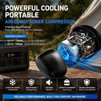  Climatiseur Mobile 5100 BTU 4-en-1 T1pro | Modes Froid, Sommeil, Déshumidification Et Ventilation, 3 Vitesses, Compresseur DC, 400W, Couvre 15㎡, Minuterie 12H, Tente