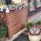 GENERIC Housse De Climatiseur En Bois Massif Avec Pot De Fleurs - Protection Anti-corrosion - Marron - Élégant Et Design