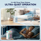  Climatiseur Portable, Refroidisseur D'air évaporatif, Minuterie 2-4-8H Smart Auto-Off & Remote, Réservoir D'eau, Trois Buses à Ultrasons, Climatiseur Personnel à 3 Vitesses