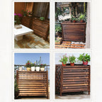 GENERIC Housse En Bois Pour Climatiseur Avec écran Décoratif - Grille De Protection Contre La Corrosion - 110 X 50 X 145 Cm - Élégant Support Pour Plantes Et Clôture