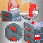  Boîte De Rangement TOX L-BOXX Mini Pour Vis Et Chevilles, Personnalisable + Pince De Fixation L-BOXX Fix Clip (2 Pièces Dans Le Sachet) Pour Une Fixation Sûre Sur Un établi, Un Mur, Etc., 094909143