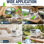  Mini Climatiseur Portable Prêt à L'Emploi, Idéal Pour Moustiquaires Et Chambres D'Étudiant, Ventilateur Et Déshumidificateur Silencieux, Minuterie Intelligente 12H Avec Écran Tactile