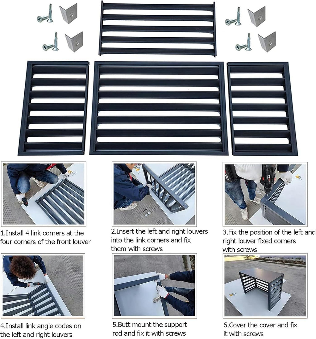 GENERIC Housse De Climatiseur D'extérieur Avec Protection Antivol, Clôture D'intimité étanche, écran Décoratif Divisé Pour Une Meilleure Esthétique Extérieure