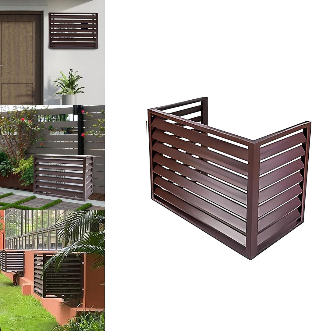GENERIC Housse De Protection En Aluminium Pour Climatiseur D'extérieur – Couvercle De Protection Pour Condensateur, étagère De Rangement Et Présentoir Pour Plantes, Outils De Jardin, Clôture D'intimité Pour