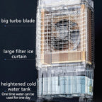  Climatiseur Portable Et Rafraîchisseur D'air Par évaporation, 3 Vitesses, Débit D'air De 20 M³ Et Réservoir De 80 L, Idéal Pour Une Utilisation Domestique, Commerciale Et