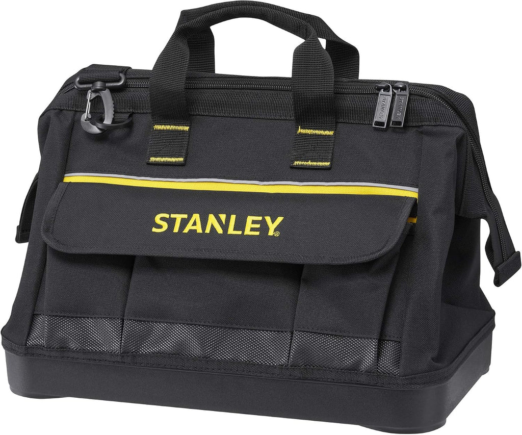  Stanley 1-96-183 Sac À Outils En Tissu 600 X 600 Deniers - Multi-Compartiments - Sangle Bandoulière & 090948 Clé à Molette MaxSteel 30 X 200 Mm