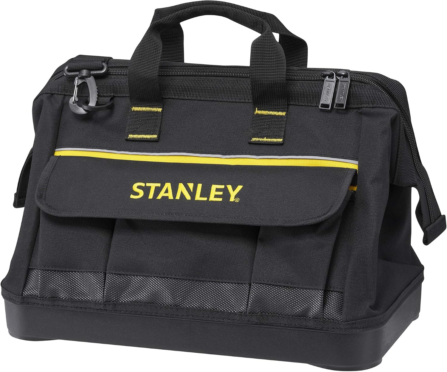 Stanley 1-96-183 Sac À Outils En Tissu 600 X 600 Deniers - Multi-Compartiments - Sangle Bandoulière & 090948 Clé à Molette MaxSteel 30 X 200 Mm