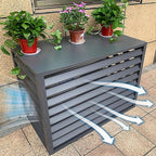 GENERIC Housse De Protection En Aluminium Pour Climatiseur Extérieur 1,5P-5P Et Unités CA - Résistante Aux Intempéries - Protection Contre Les Feuilles Tombées - Gris - 100 X 50 X 70 Cm